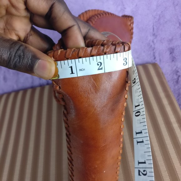 Leather Tote, Shoulder bag, Hobo, Weave/Whipstitch Brown 100% Leather - Picture 10 of 13